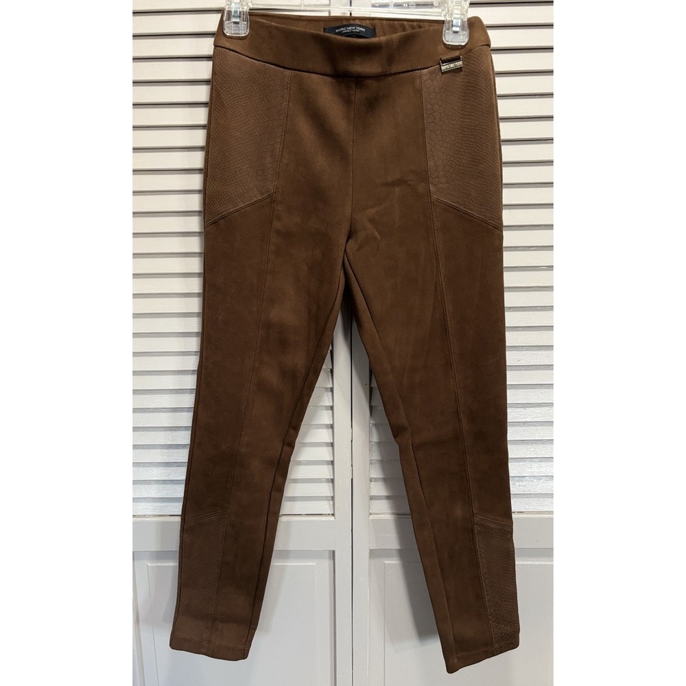 Marc New York Faux Suede Skinny Leg Legging/Pants Mid Rise Brown Size XS Pullon